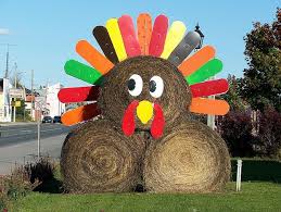Turkey Made From Hay Bales Hay Bale Fall Decor Hay Bale Decorations Hay Decor
