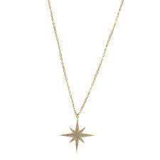 Star necklaces, star earrings & star rings: Compass Star Necklace Gold Wild Hearts Wolf Badger