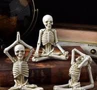 A Halloween white skull yoga meditation character resin ...