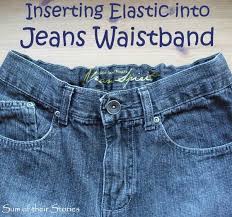 Thanks to this patented invention, you can now tighten your pants easily and comfortably, and without a belt or belt loops. How To Insert Elastic Into Jeans Waistband Sum Of Their Stories Craft Blog