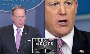Sean Spicer wears flag pin upside down