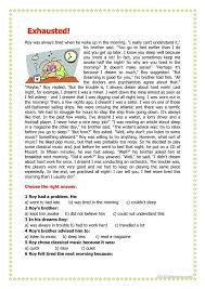 Exhausted Reading Comprehension Worksheets Reading Comprehension Activities English Reading