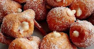 Bunuelos De Naranja Rellenos De Crema Pastelera Receta En 2020 Crema Pastelera Dulce De Naranja Y Receta De Rosquillas