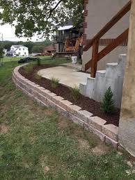 Build a retaining wall up to 2 ft. Pavestone Rockwall Large 6 In X 17 5 In X 7 In Palomino Concrete Retaining Wall Block 79881 The Home Depot Outdoor Remodel Garden Steps Backyard