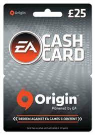 Subscriptions and virtual currency codes, like for simpoints, can be redeemed at card (uk) to someone as a gift so they can buy what they want on origin, or you can use ea cash card (uk) to add funds to your own ea wallet. Ea Origin Cash Card 25 Gbp Cdkeys