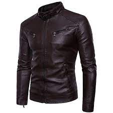 Men S Faux Leather Jacket Solid Colored Winter Leather Jackets Regular Practice Long Sleeve Pu Coat Tops Wine 2021 Us 49 49 Faux Leather Jacket Men Leather Jacket Men Style Leather Jacket Style