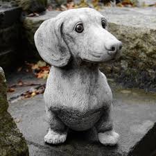 Happy Larry Lowry Dachshund Stone Garden Statue