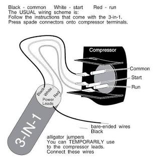 3-in-1 hard start kit wiring diagram, AI generated