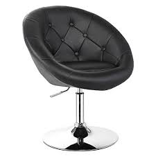 Professional makeup artist directors chair wood lightweight foldable zl. Costway Swivel Accent Chair Contemporary Makeup Chair With Chrome Frame Height Adjustable Tufted Round Back Modern Vanity Chair For Lounge Pub Bar Black Buy Online In Samoa At Samoa Desertcart Com Productid 44043138