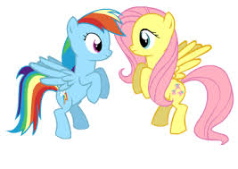 Rainbow dash is one of the six main deuteragonists in my little pony friendship is magic.she is a sky blue pegasus with a rainbow multicolored hair mane and tail. Rainbow Dash And Fluttershy Baby Pesquisa Google Desenhos