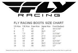 Fly Racing Boots Sizing And Conversion Chart Motorcycle Stuff