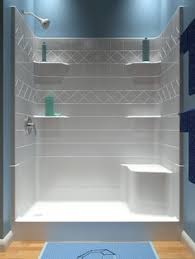The shower base and wall kit look beautiful. 56 Shower Stall Ideas Shower Stall Bathrooms Remodel Fiberglass Shower