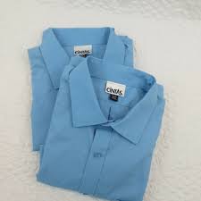 Cintas Men S Uniform Shirts Light Blue Sz 17 Regular Comfort Flex Short Sleeve Cintas Buttonfront Work Shirts Uniform Shirts Blue Comfort