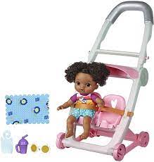 Baby Alive Littles Push N Kick Stroller Little Lola Black Hair Dol Motukotoys