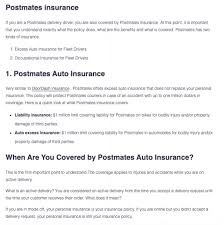 Postmates offers four primary value propositions: Here S How Delivery Insurance Works For Uber Eats And Doordash Drivers