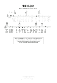 C am well your faith was strong but you needed proof c am. Hallelujah Sheet Music Jeff Buckley Ukulele