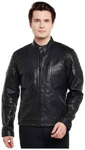 Excelled Mens Leather Moto Jacket