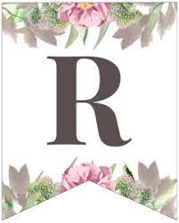 Make a custom flower banner for birthday parties, baby showers, or weddings. Free Printable Floral Alphabet Banner Letters Paper Trail Design Banner Letters Floral Banners Birthday Banner Free Printable