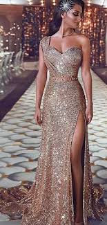 Sheath One Shoulder Long Cheap Gold Sequined Prom Dresses With Split Typ1347 Gorgeous Prom Dresses Sequin Evening Dresses Prom Dresses Long