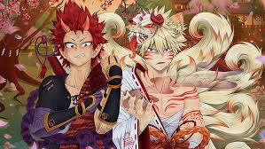 The more sweat bakugo has, the stronger his explosion is. Anime My Hero Academia Eijiro Kirishima Katsuki Bakugou Hd Wallpaper Wallpaperbetter