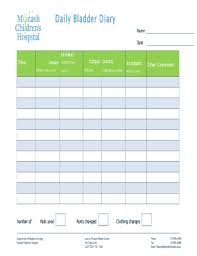 Fillable Online Monashchildrenshospital Bladder Diary Form