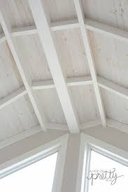 Design ideas for faux wood beams bathroom ceiling with rustic wood beams wood beam plank ceiling design how interior design pro renderings help. How To White Wash Shiplap And Wood Step By Step Tutorial A Pop Of Pretty