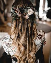 Place a large flower crown atop your short hair for a bold and playful vibe. 30 Mesmerizing Wedding Hairstyles With Flowers Parfum Flower Company
