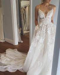 Spaghetti Straps Wedding Dresses Wedding Dresses Spaghetti Straps Long Wedding Dresse Wedding Dresses With Straps Lace Wedding Dress Open Wedding Dress Train