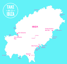 Map Of Ibiza Showing Some Key Attractions