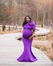 Purple Maternity Gownbaby Shower Dressmaternity Dress For Etsy