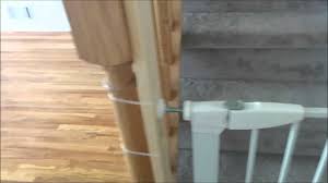 Fantastic product for anyone with ornate stair banisters that wants to use pressure fit gates so as not to. Install Safety Gate On Banister Of Staircase Youtube