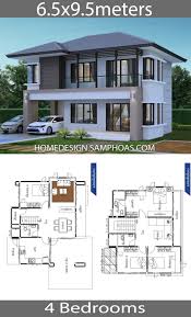 House Ideas 6 5x9 5m With 4 Bedroomshouse Description Ground Level One Bedroom One Car Pa Model House Plan Architectural House Plans Modern Style House Plans