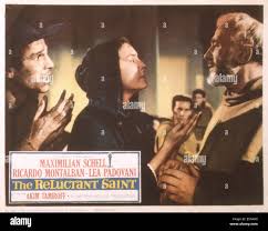 THE RELUCTANT SAINT, US lobbycard, from left: Maximilian Schell, Lea  Padovani, Harold Goldblatt, 1962 Stock Photo - Alamy