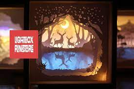 Download Free Paper Cutting Download 97 Deer Spirit 3d Shadow Box Paper Cut Lightbox Free Design Resources