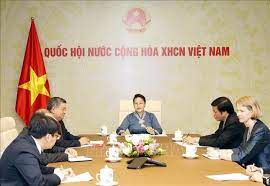 Tại đại hội xiii của đảng. Chá»§ Tá»‹ch Quá»'c Há»™i Nguyá»…n Thá»‹ Kim Ngan Ä'iá»‡n Ä'am Vá»›i Chá»§ Tá»‹ch Quá»'c Há»™i New