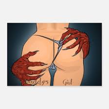 Daddy s Girl Devils Hands naked girl rock n Roll' Poster | Spreadshirt