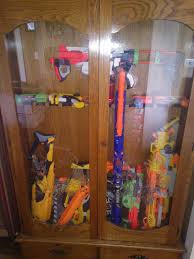 Search dailey woodworks nerf gun cabinet on youtube. We Got A New Gun Cabinet At Our House So My Nephew Took Over The Old One Imgur