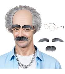 MIVAIUN 7 Pcs Grandpa Wig Set