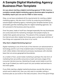 Maybe you would like to learn more about one of these? A Sample Digital Marketing Agency Business Plan Template Pdf Digital Marketing Advertising