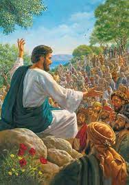 Jesus talking to the crowds. He 