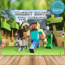 Supercoloring.com is a super fun for all ages: Printable Minecraft Backdrop Digital File Instant Download Bobotemp Minecraft Backdrop Minecraft Happy Birthday Backdrop Birthday