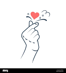 Mano Haciendo Signo Del Corazon Coreano Signo De Amor Simbolo Del Corazon Y El Amor Corea Dedo Corazon Icono Del Estilo Linear Imagen Vector De Stock Alamy
