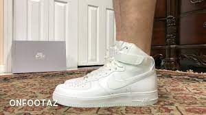 An on feet look at the nike air force 1 high just don kicksonfire com. Nike Air Force 1 High White On Foot Youtube