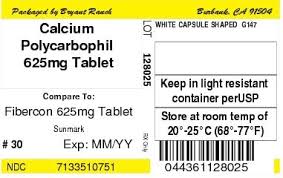 Talk to your doctor about the effects of taking alcohol with this medication. Buy Fiber Caplets Calcium Polycarbophil 625 Mg 1 Bryant Ranch Prepack
