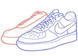 All you have to do here in your last drawing step is, draw the tips of the air force wings that happen to look like triangles. 11 Af1 Ideas Guided Drawing Air Force Ones Shoes Drawing