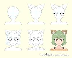 How To Draw Anime Cat Girl Ears Step By Step Animeoutline In 2020 Cat Girl Anime Cat Anime Drawings