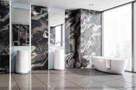 A wide variety of luxury marble bathrooms options are available to you, such as project solution capability, design style, and color. Corner Of Luxury Bathroom With Black Marble Walls Tiled Floor Stock Photo Picture And Royalty Free Image Image 124974768