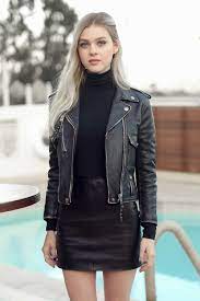Nicola Peltz Attends Fresh Faces Party Pretty Winter Outfits Black Leather Skirts Fashion