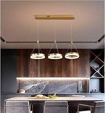 Then, when you need to light up specific areas of these rooms, such as reading. Led Pendant Light Dimmable Restaurant Hanging Lamp Height Adjustable Chandelier 3 Rings Lamp Living Room Bedroom Kitchen Ceiling Lamp 48w Brown Buy Online At Best Price In Uae Amazon Ae