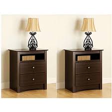 Edenvale 2 Drawer Tall Espresso Nightstand With Open Cubbie Set Of 2 Walmart Com Espresso Nightstand Furniture Deals Nightstand